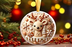 Round Christmas Ornament Sublimation|Clipart Product Image 2
