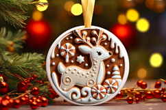 Round Christmass Ornament PNG Product Image 1