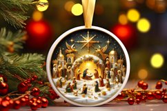 Round Christmas Ornament Sublimation|Clipart Product Image 1