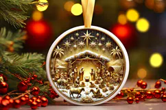 Round Christmass Ornament PNG Product Image 1