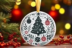 Round Christmas Ornament Sublimation|Clipart Product Image 2