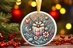 Round Christmas Ornament Sublimation|Clipart Product Image 2