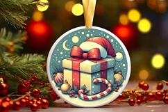 Round Christmas Ornament Sublimation|Clipart Product Image 1