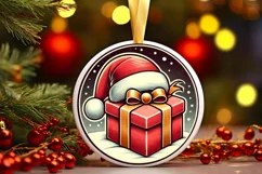 Round Christmas Ornament Sublimation|Clipart Product Image 1