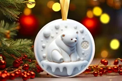 Round Christmas Ornament Sublimation|Clipart Product Image 1