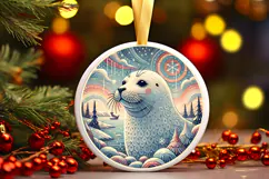 Round Christmass Ornament PNG Product Image 1
