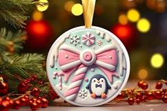 Round Christmas Ornament Sublimation|Clipart Product Image 2