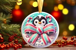 Round Christmas Ornament Sublimation|Clipart Product Image 2