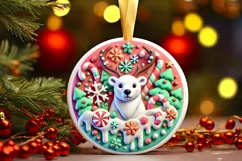 Round Christmas Ornament Sublimation|Clipart Product Image 2