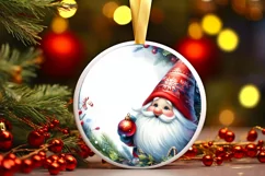 Christmas Gnome Round Ornament PNG Product Image 3