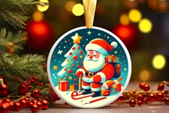 Round Christmas Ornament Sublimation|Clipart Product Image 1