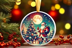 Round Christmas Ornament Sublimation|Clipart Product Image 1