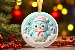 Round Christmas Ornament Sublimation|Clipart Product Image 2
