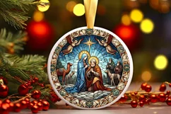 Round Christmas Ornament Sublimation|Clipart Product Image 2