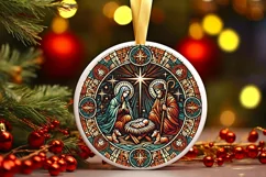 Round Christmas Ornament Sublimation|Clipart Product Image 2