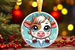 Round Christmas Ornament Sublimation|Clipart Product Image 2