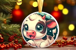 Round Christmas Ornament Sublimation|Clipart Product Image 2