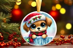 Round Christmas Ornament Sublimation|Clipart Product Image 2