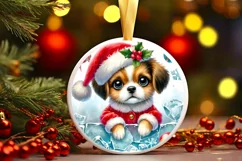 Round Christmas Ornament Sublimation|Clipart Product Image 2