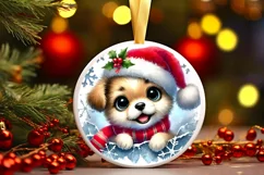 Round Christmas Ornament Sublimation|Clipart Product Image 2