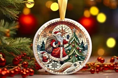 Round Christmas Ornament Sublimation|Clipart Product Image 1