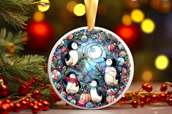 Round Christmass Ornament PNG Product Image 1