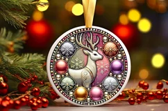 Round Christmas Ornament Sublimation|Clipart Product Image 2