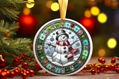 Round Christmas Ornament Sublimation|Clipart Product Image 2