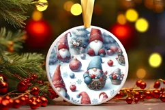 Winter Gnomes Round Ornament PNG Product Image 3