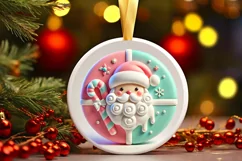 Round Christmas Ornament Sublimation|Clipart Product Image 2