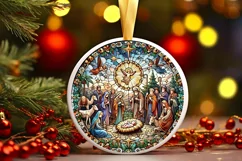 Round Christmas Ornament Sublimation|Clipart Product Image 1