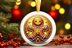 Round Christmas Ornament Sublimation|Clipart Product Image 2