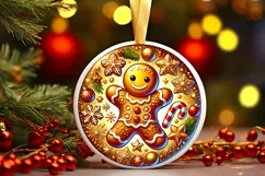 Round Christmas Ornament Sublimation|Clipart Product Image 2