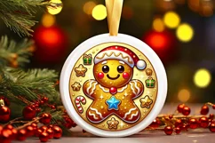 Round Christmas Ornament Sublimation|Clipart Product Image 2