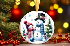 Round Christmas Ornament Sublimation|Clipart Product Image 2