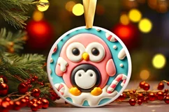 Round Christmas Ornament Sublimation|Clipart Product Image 2