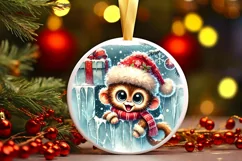 Round Christmas Ornament Sublimation|Clipart Product Image 2