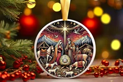 Round Christmas Ornament Sublimation|Clipart Product Image 2