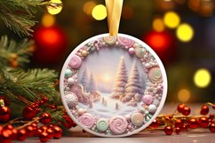 Pastel Christmass Scene Ornament PNG Product Image 1