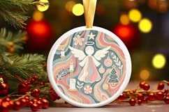 Round Christmas Ornament Sublimation|Clipart Product Image 2