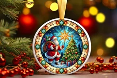 Round Christmas Ornament Sublimation|Clipart Product Image 2