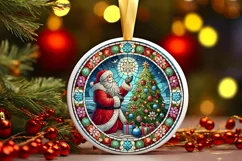 Round Christmas Ornament Sublimation|Clipart Product Image 2