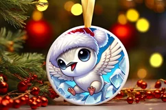 Round Christmas Ornament Sublimation|Clipart Product Image 2