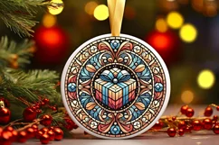 Round Christmas Ornament Sublimation|Clipart Product Image 1
