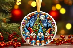 Round Christmas Ornament Sublimation|Clipart Product Image 1