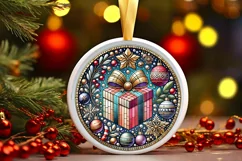 Round Christmas Ornament Sublimation|Clipart Product Image 2
