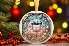 Round Christmas Ornament Sublimation|Clipart Product Image 2
