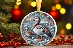 Round Christmas Ornament Sublimation|Clipart Product Image 2