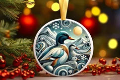 Round Christmas Ornament Sublimation|Clipart Product Image 2