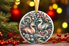 Round Christmas Ornament Sublimation|Clipart Product Image 2
